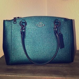 Coach Mini Christie Metallic Teal Bag